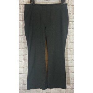 CHICOS Pants Gray Pull On Flare Leg Stretch Ponte Knit 2 Short Career Work Comfy